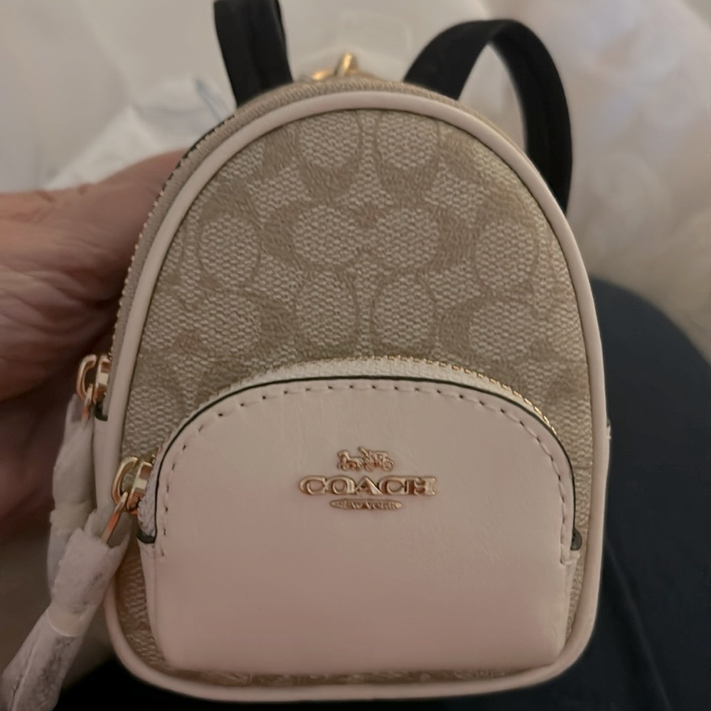 Mini Coach Backpack Signature Keyring/ Hang Clasp NWT